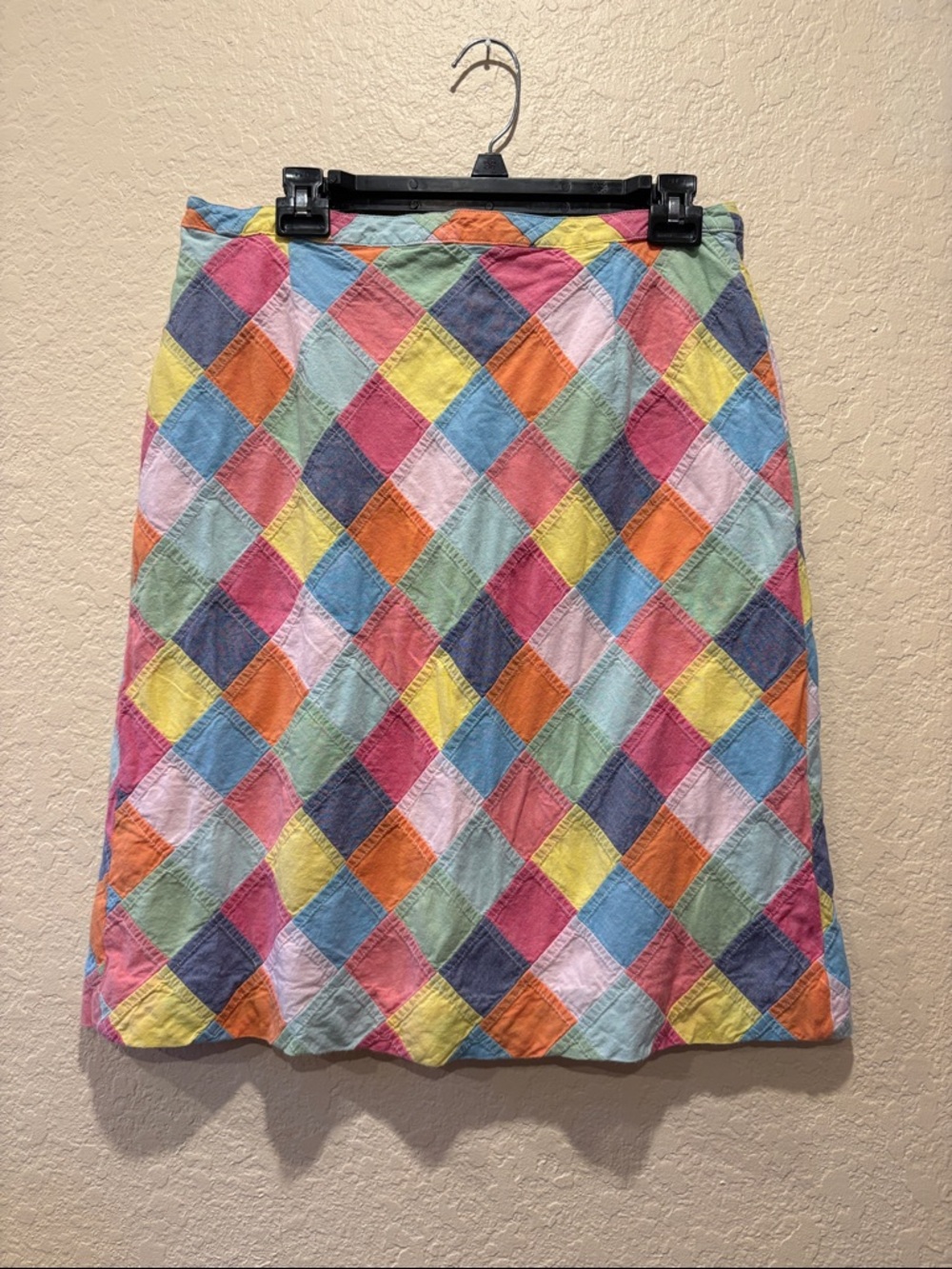 Pastel Patchwork A-Line Skirt - Multicolor